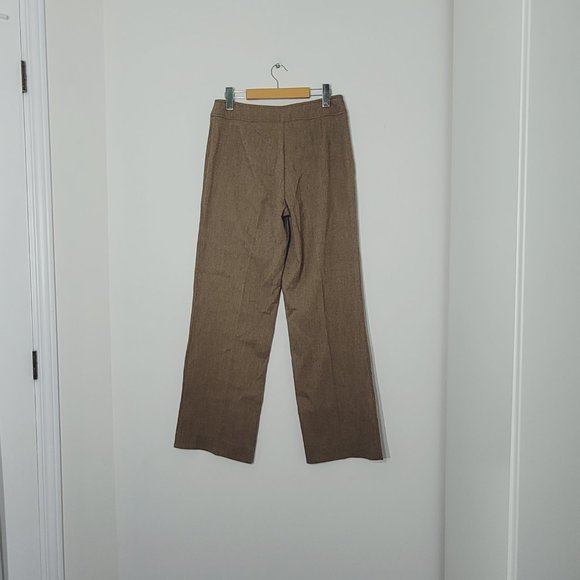 Laura Studio Neutral Tone Browns Wide Leg Preppy Business Professional Size 6 - Picture 2 of 12